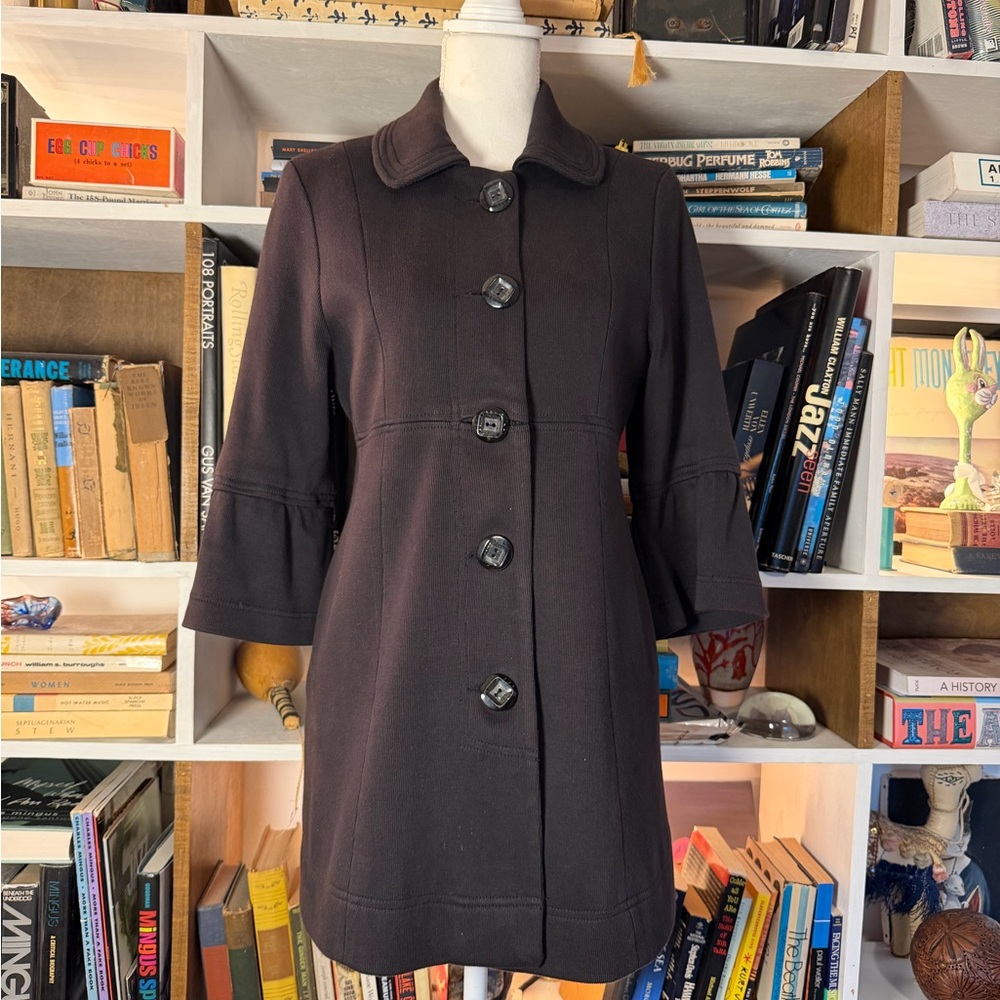 Ambition black collared Women's Pea Coat